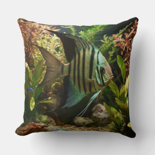 Striped altum angelfish  cushion
