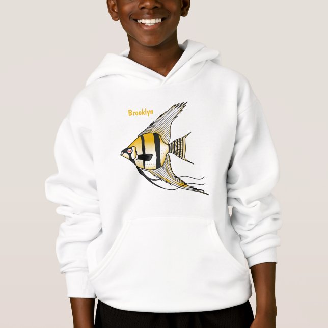 Striped angelfish cartoon illustration (Front)
