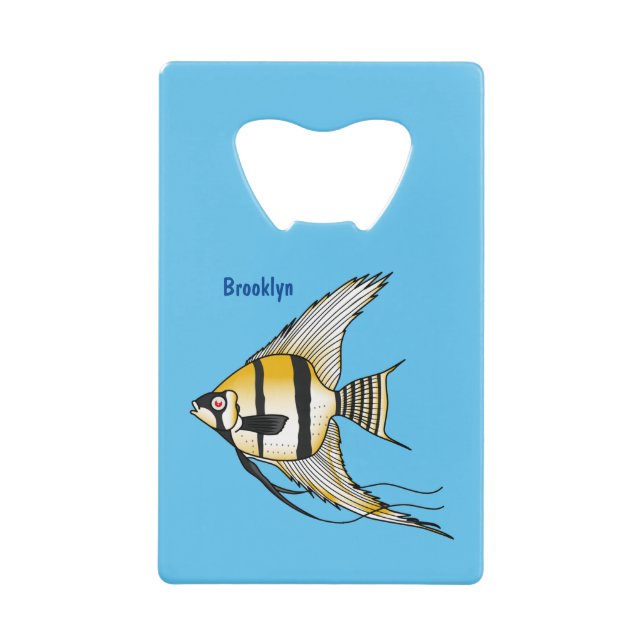 Striped angelfish cartoon illustration (Front)