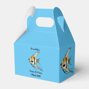 Striped angelfish cartoon illustration favour box