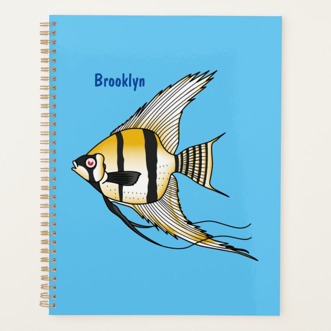 Striped angelfish cartoon illustration planner (Front)