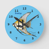 Striped angelfish cartoon illustration