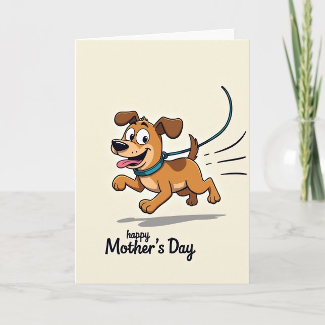 Striped Animated Dog Fun Day Card (Front)