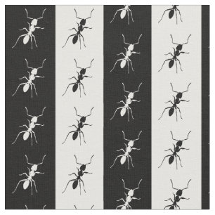 Striped Ants, Black and White Fabric