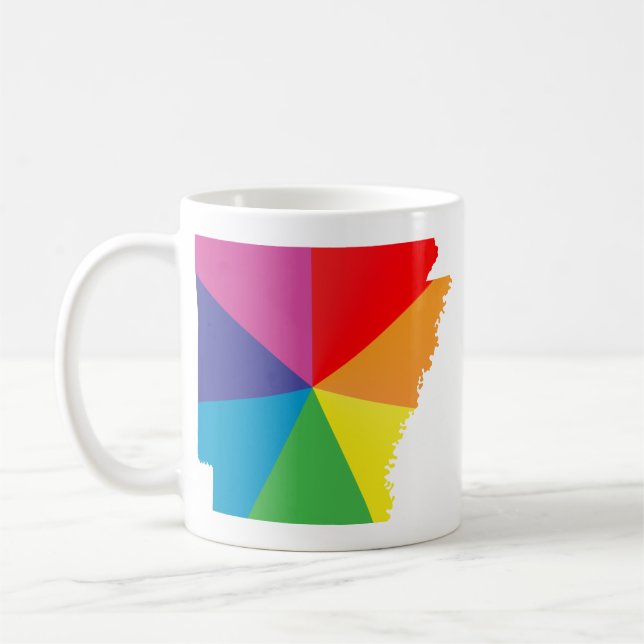 striped arkansas. angled. coffee mug (Left)
