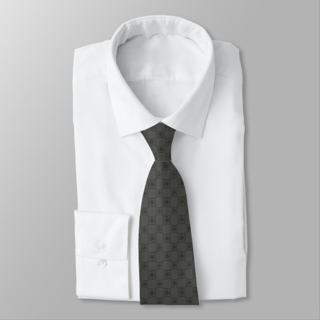 Striped Atom Charcoal Tie (Tied)