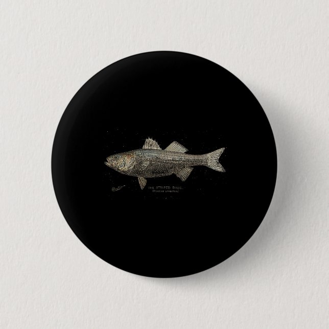 Striped B Fishing  6 Cm Round Badge (Front)