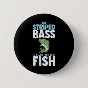 Striped B Fishing Funny Fish Atlantic Rockfish 6 Cm Round Badge