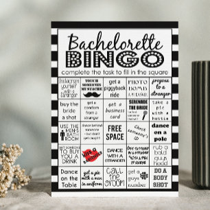 Striped Bachelorette Bingo, Party Game, Challenge Invitation