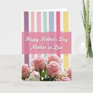 Striped Backdrop Mothers Day Card