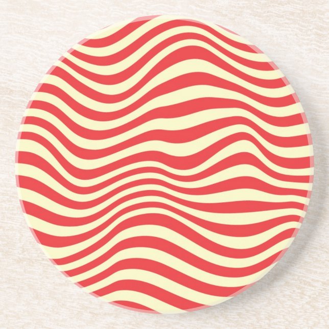 Striped background coaster (Front)