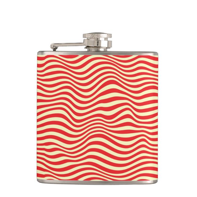 Striped background hip flask (Front)
