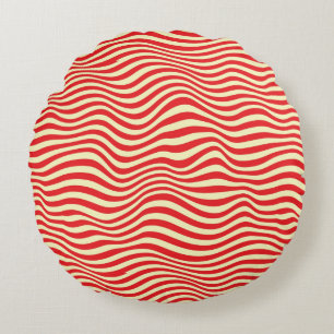 Striped background round cushion