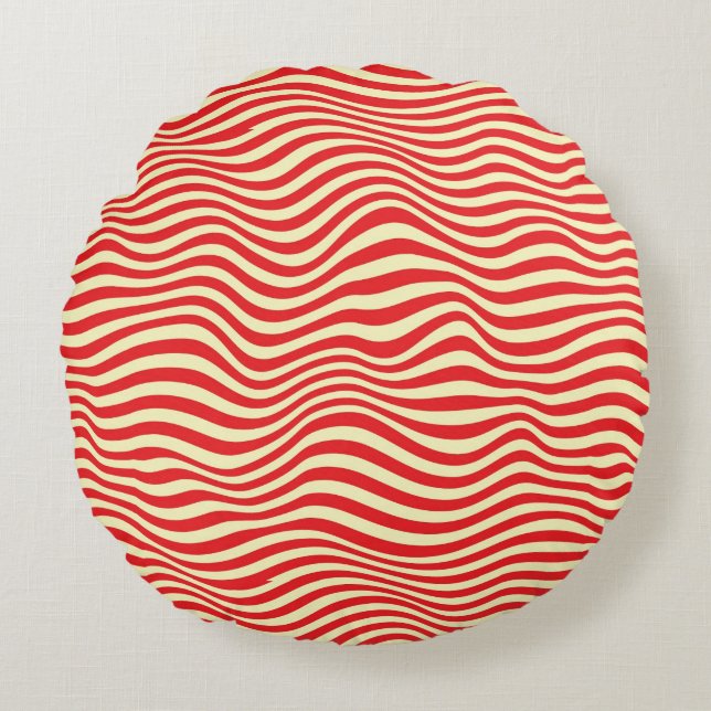 Striped background round cushion (Front)