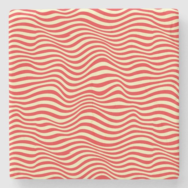 Striped background stone coaster (Front)