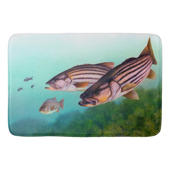 Striped Bass Atlantic Striper Bath Mat (Front)