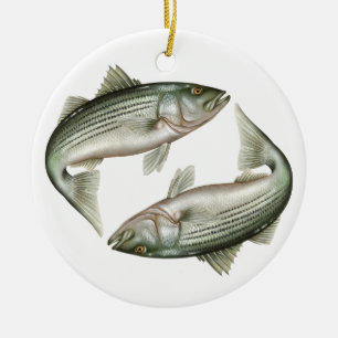 Striped Bass Ceramic Ornament