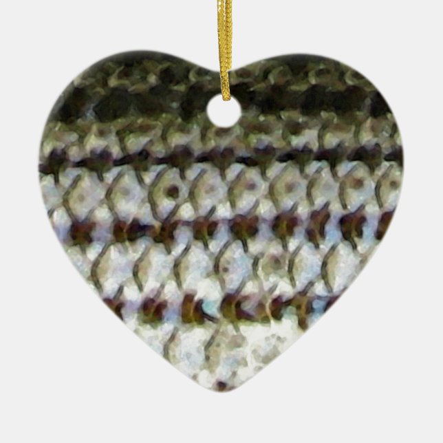 Striped Bass Fish Skin Print Ceramic Tree Decoration (Front)