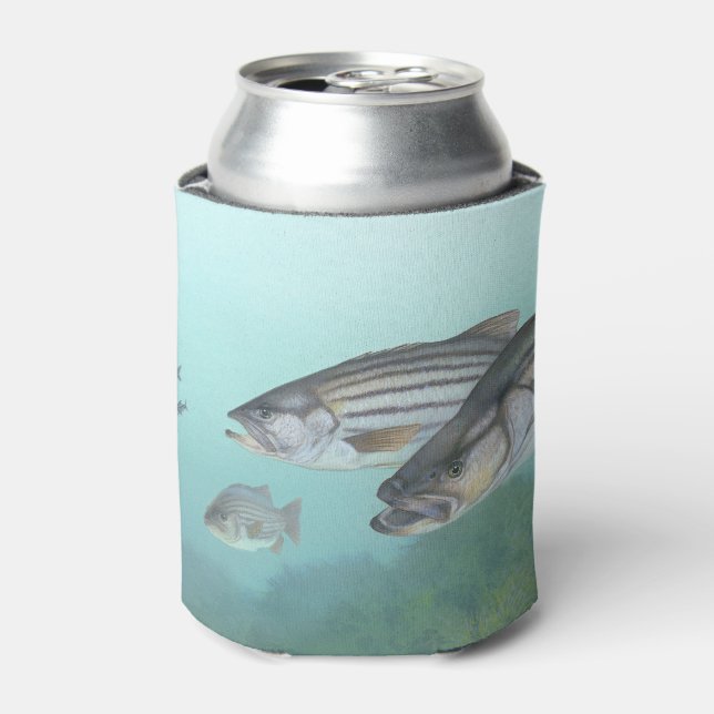 Striped Bass Fishing Can Cooler (Can Front)