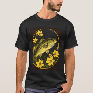Striped Bass Rockfish and Jasmine Flowers T-Shirt