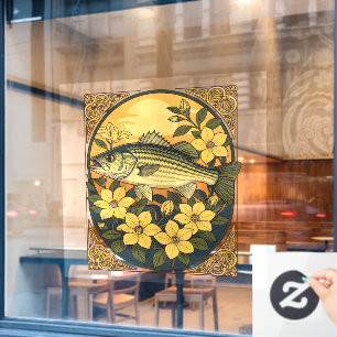 Striped Bass Rockfish And Yellow Jasmine Flowers