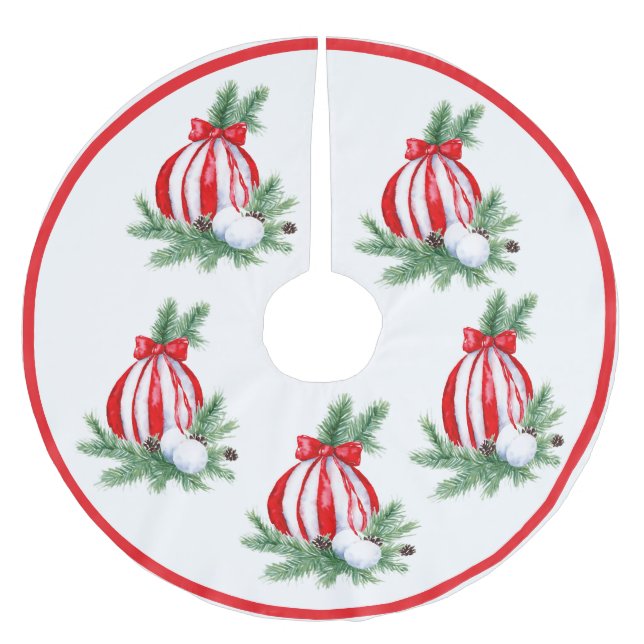 Striped Baubles Tree Skirt (Front)