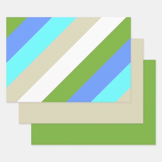 Striped Beach Colours of Sint Maarten Wrapping Pap Paper Sheet (Set)