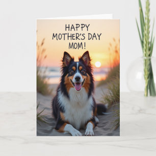 Striped Beach Dog Smile Card