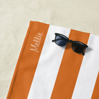 Striped Beach Towel with Monogram Name