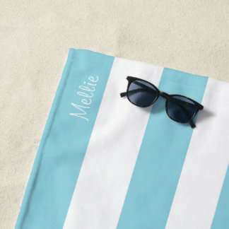 Striped Beach Towel with Monogram Name