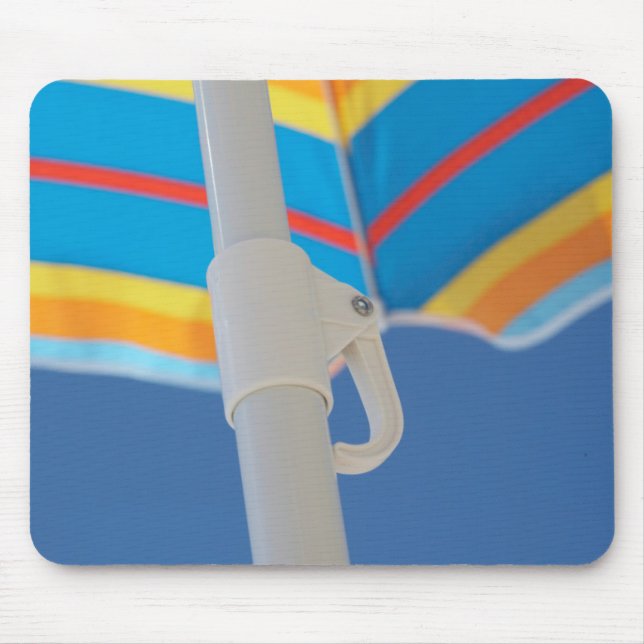 Striped Beach Umbrella Mouse Pad (Front)