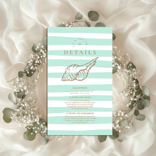 Striped Beach Wedding Enclosure Card (Creator Uploaded)