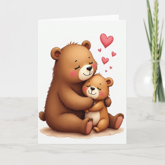 Striped Bears Affectionate Card (Front)