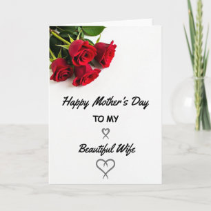 Striped Beautiful Wife Card