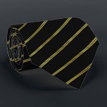 Striped Black and Faux Gold Tie<br><div class="desc">This black and faux gold striped tie has diagonal stripes. Gold metallic look is an artistic rendering.</div>