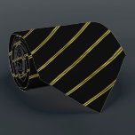 Striped Black and Faux Gold Tie<br><div class="desc">This black and faux gold striped tie has diagonal stripes. Gold metallic look is an artistic rendering.</div>