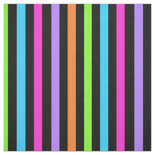 Striped Black and Multicolor Fabric