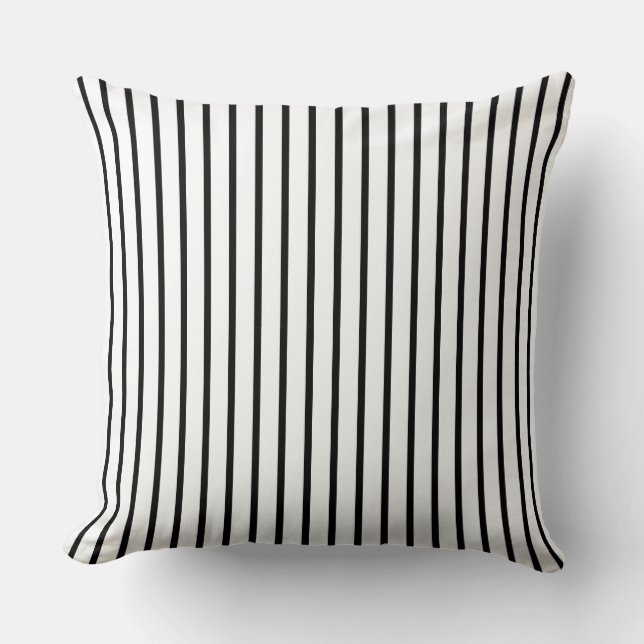 Striped Black and White Cushion (Front)