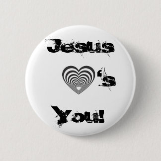 striped black heart, JesusYou!, 's 6 Cm Round Badge