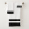 Striped Black & White Bath Towel Set