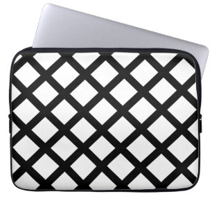 Striped Black White Custom diamond Laptop Sleeve