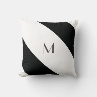 Striped (Black & White | Diagonal) Any Size Custom Cushion