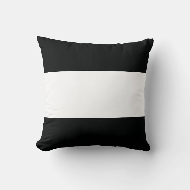 Striped (Black & White | Horizontal) Customisable Cushion (Front)