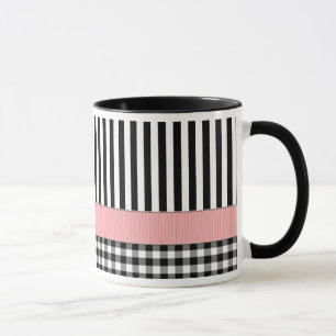Striped Black White Pattern Design Mug