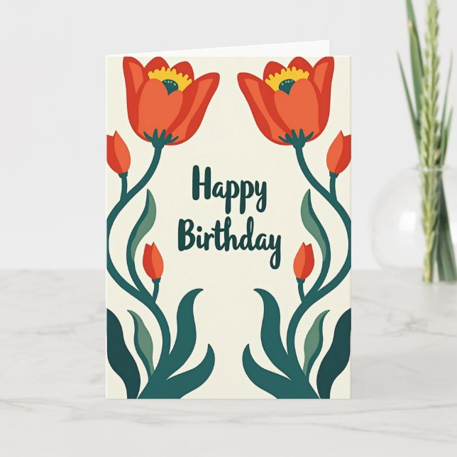 Striped Bloom Design Card (Front)