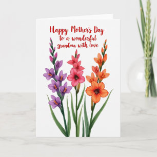 Striped Blooms Mothers Day Card