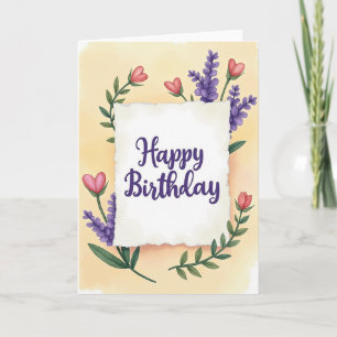 Striped Blossom Birthday Card