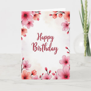 Striped Blossom Script Card