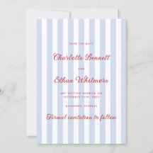 Striped Blue and Red Save the Date