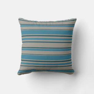 Striped blue gray cushion